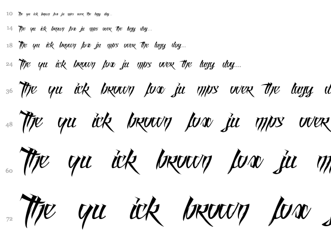 Angel of Blood font waterfall